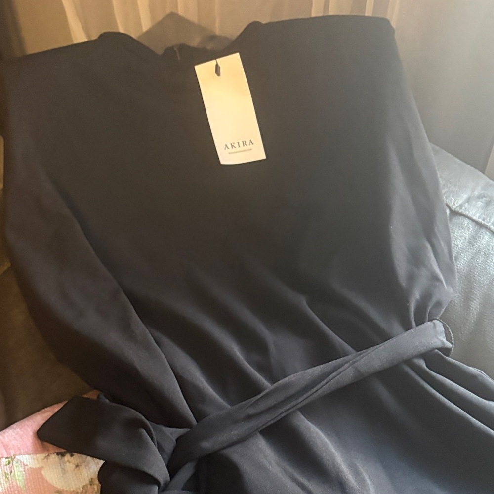AKIRA Elegant Black Long Sleeve Dress